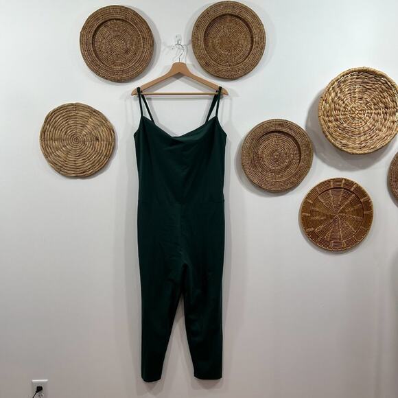 Girlfriend Collective Green Bodysuit Cami Unitard in Moss Plus Size 5X